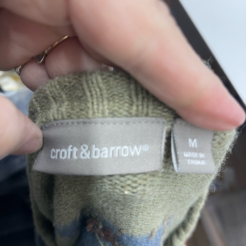 Croft & Barrow Women's Multicolor Patchwork Zip Up Cardigan - Picture 4 of 4